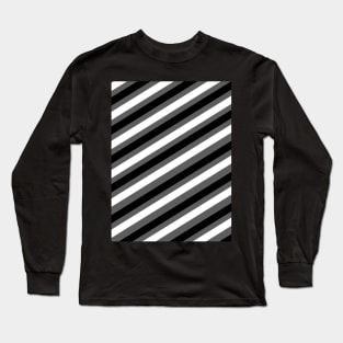 black, white, grey diagonal stripes Long Sleeve T-Shirt